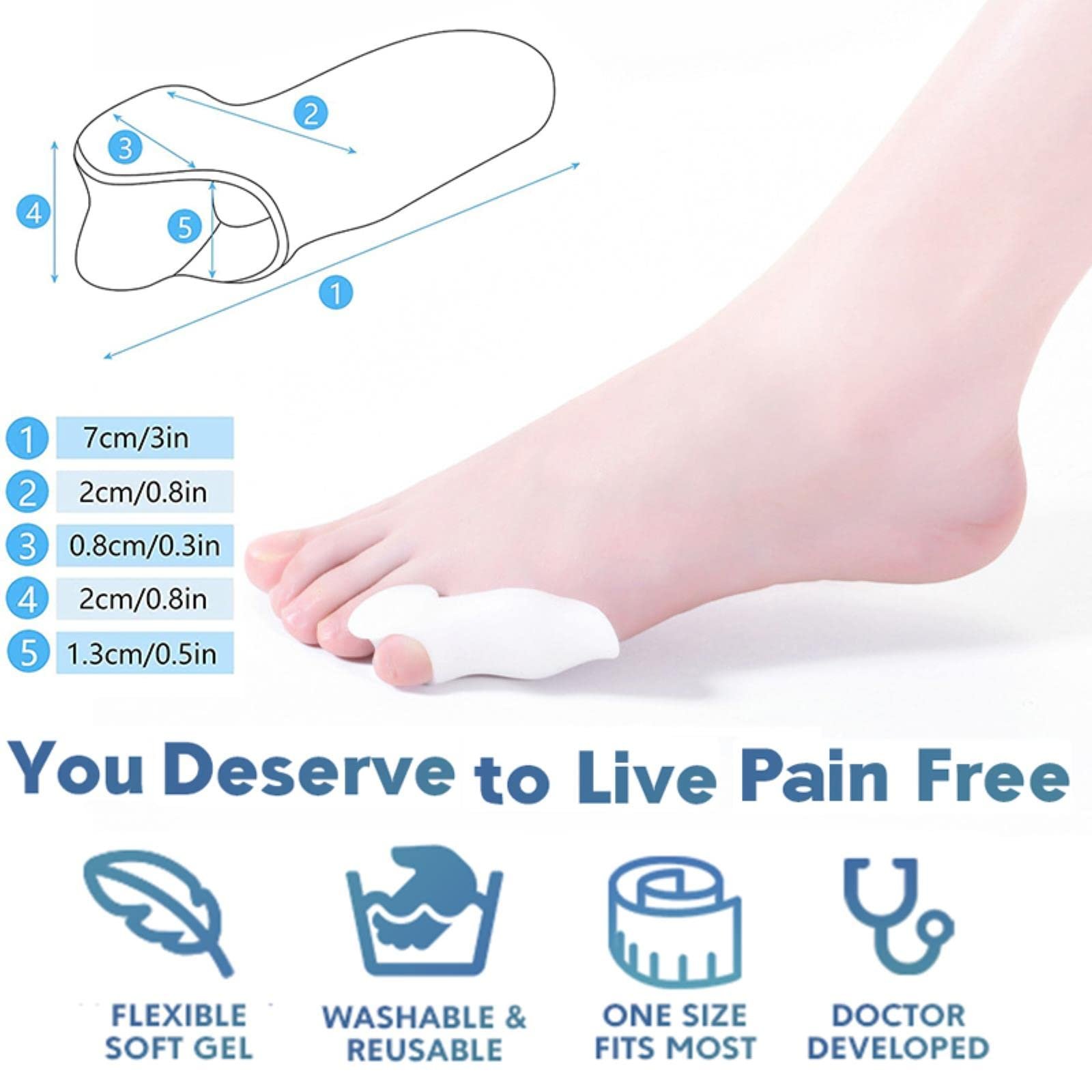 Коректор вальгусної деформації мізинця гелевий, 2 шт., фото №4 Коректор вальгусної деформації мізинця гелевий, 2 шт., фото №4