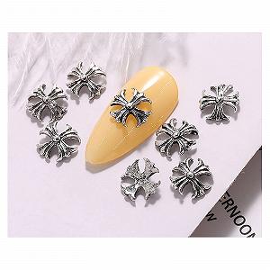 Стрази для нігтів 3D DIY Металеві заклепки в стилі ретро панк, 10 шт, 9x9 мм, сріблястий - Фото 1