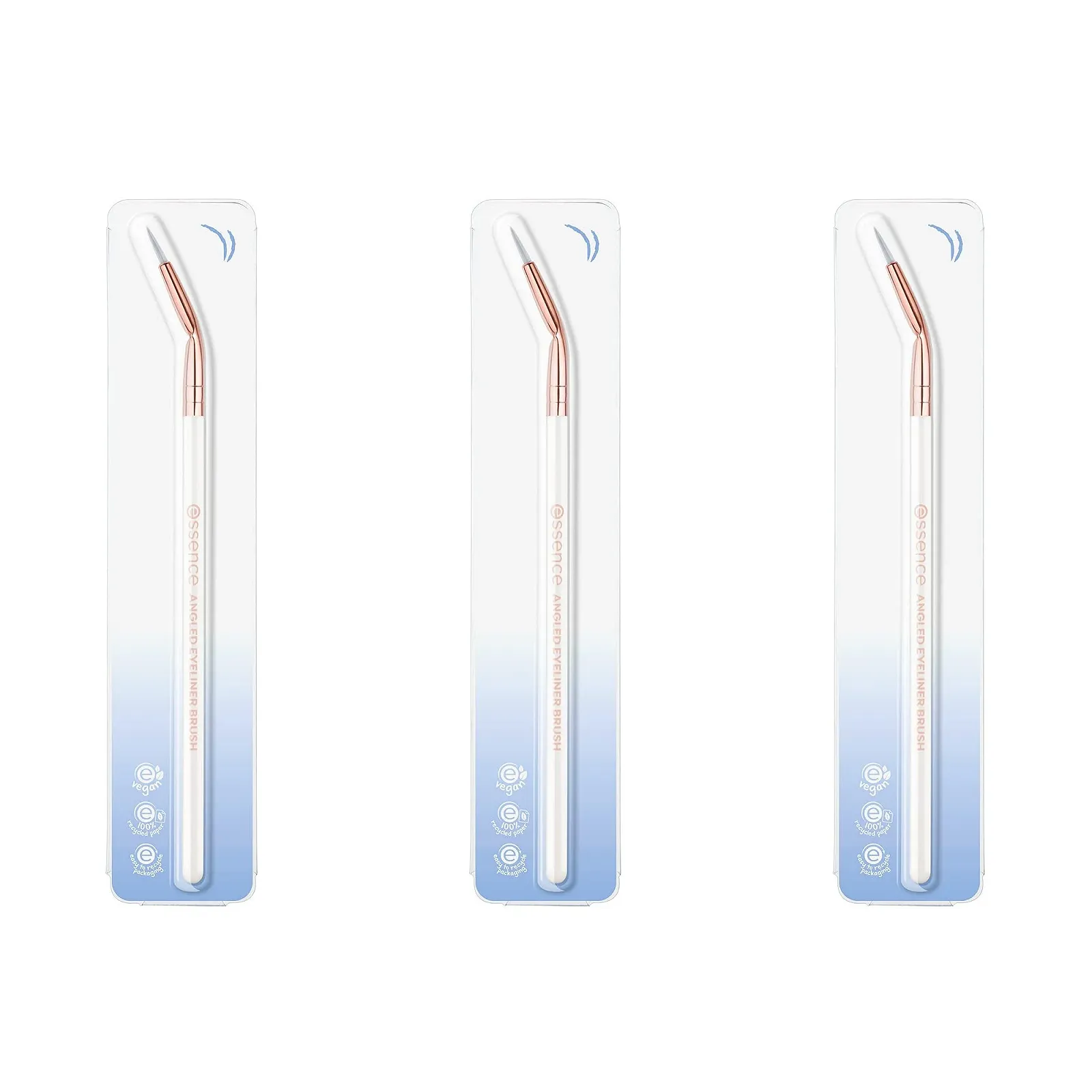 Пензель Eyeliner essence ANGLED біла, Визначальна, Веганська, Без наночастинок, Упаковка з 3 шт. (3 x 1 шт.), фото №1