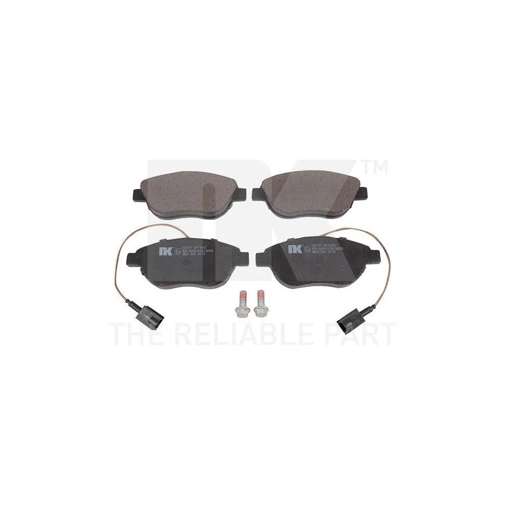 Комплект гальмівних колодок, дискове гальмо NK 222377 для CITROËN FIAT LANCIA OPEL PEUGEOT, фото №1