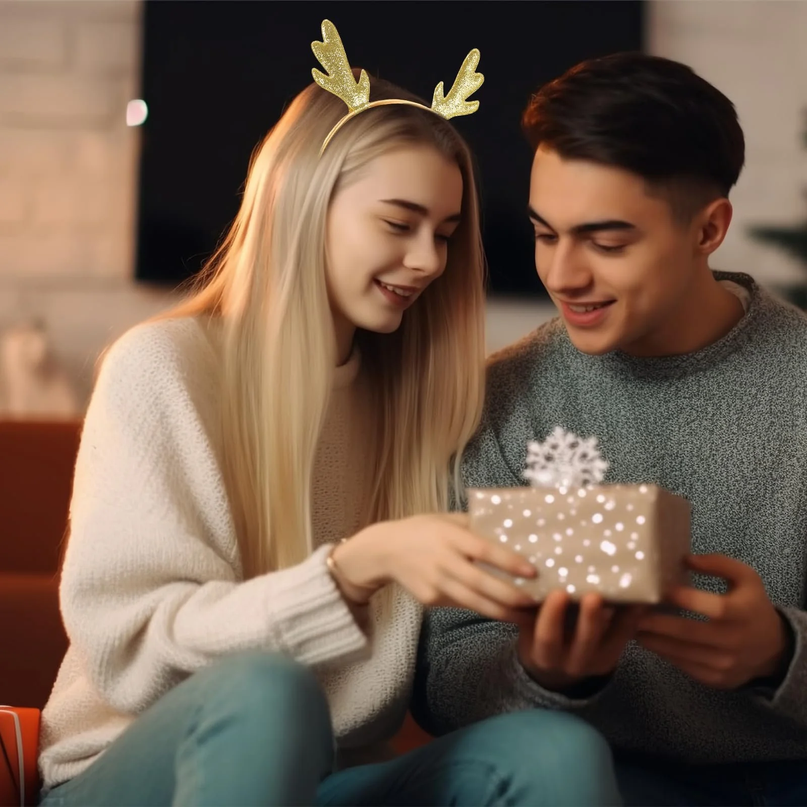 Обруч для волосся Різдвяні олені роги Блискучий, 2 шт, фото №9