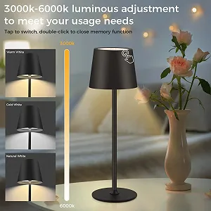 Настільна лампа CNMTCCO LED Акумуляторна 5200 мАг Сенсорна Водонепроникна synthetic.ua - Фото 1