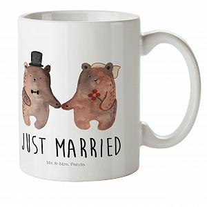 Детская Кружка Mr. & Mrs. Panda Медведь Брак Подарок Плюшевый Мишка Дорожная Кружка Пластиковая Чашка Медведь Женат Брак - Фото 1