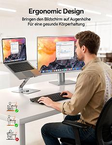 Подставка для ноутбука TECKNET с вращающимся основанием 360
Регулируемая по высоте, складная, эргономичная подставка для ноутбука для стола, совместима с MacBook Air/Pro, до 17 дюймов synthetic.ua - Фото 1