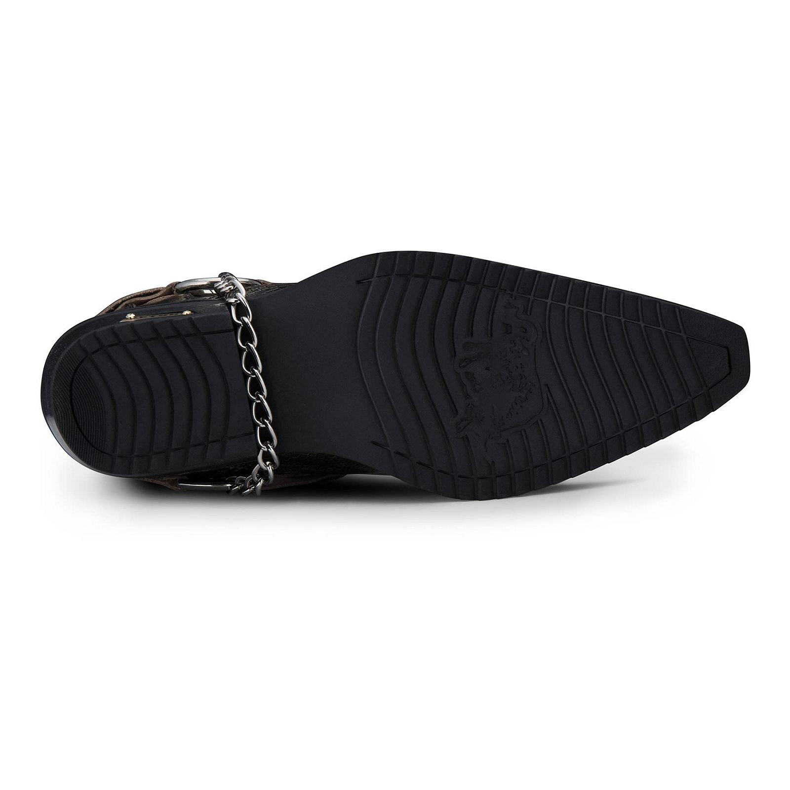 Туфли TruClothing.com Мужские Кожаные Western Design US Eagle Shiny Metallic Chain, фото №5