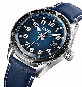 Годинник Skmei 9232LSIBU Silver-Blue-Leather Strap synthetic.ua - Фото 1