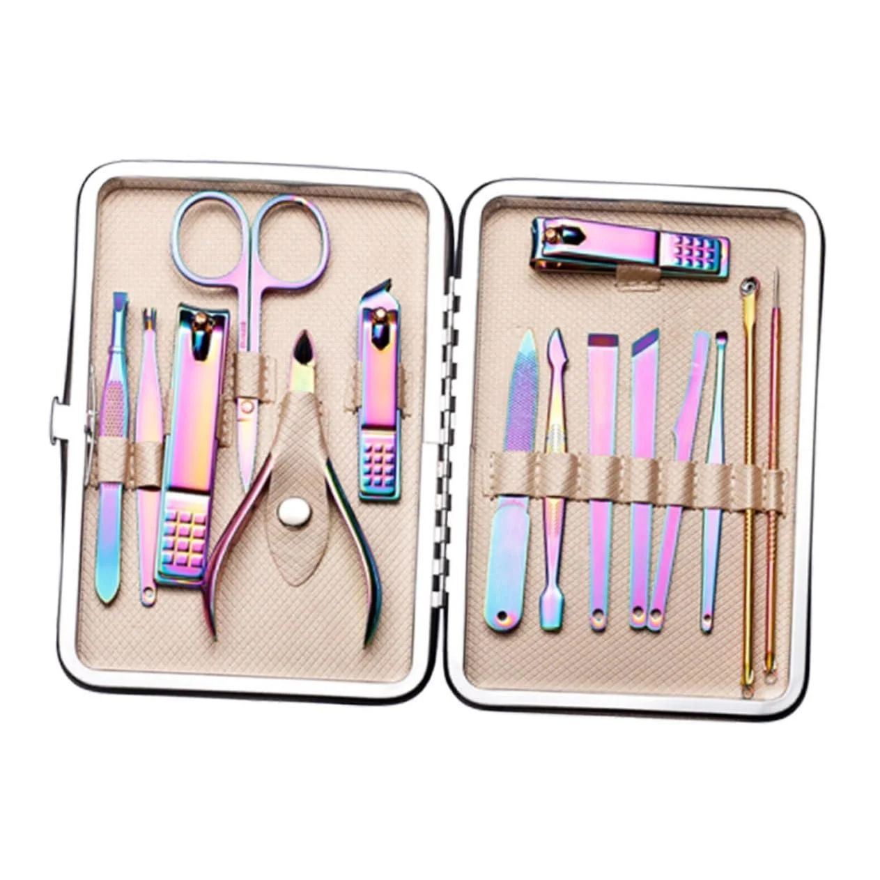 Набір для манікюру Healvian 15 предметів, нержавіюча сталь, дорожній, фото №1