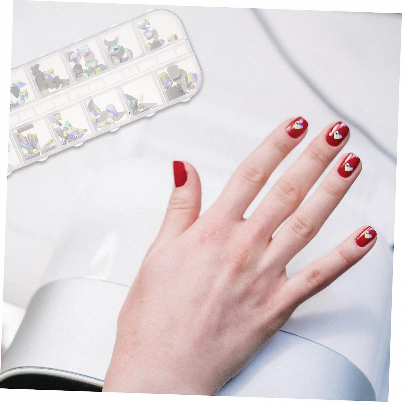 Набор для украшения ногтей Healeved, коробки с неровными бриллиантами для ногтей, аксессуары для креативного дизайна ногтей для начинающих и профессионалов для стильных проектов нейл-арта, фото №7