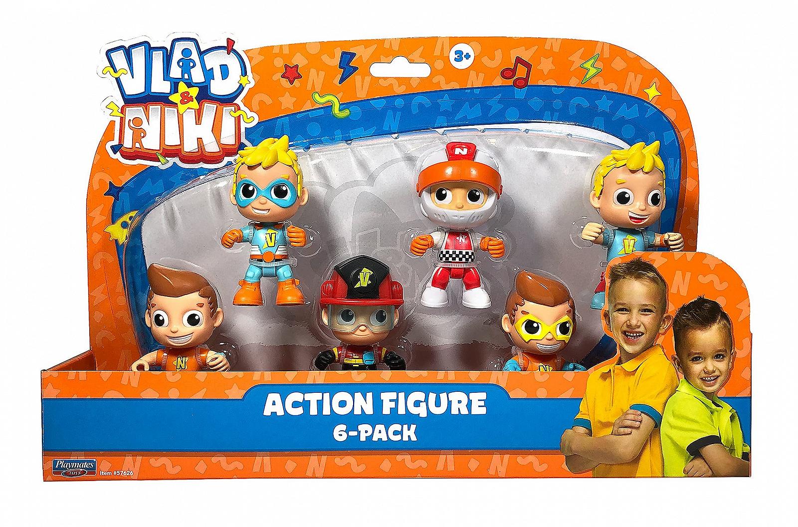 Ігрова фігурка BANDAI Vlad & Niki - Набір з 6 фігурок - 6 рухомих фігурок з аксесуарами, різнокольоровий, P57626, фото №1