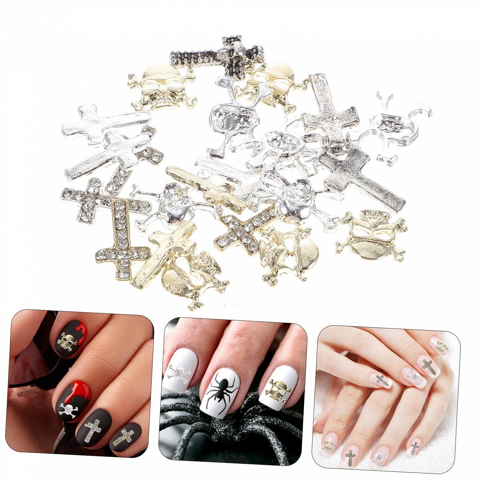 Украшения для ногтей MERRYHAPY, 3D-подвески, стразы, сплав, 30 шт., фото №3