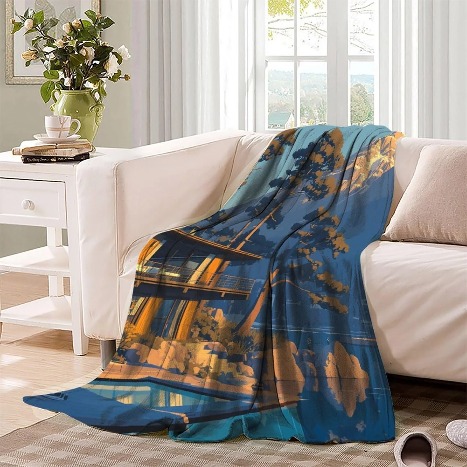 Покривало Silent Cottage М'яка, тепла, затишна фланелева флісова Покривало для дивана 3D друк Розмір 180 x 200 см, фото №3