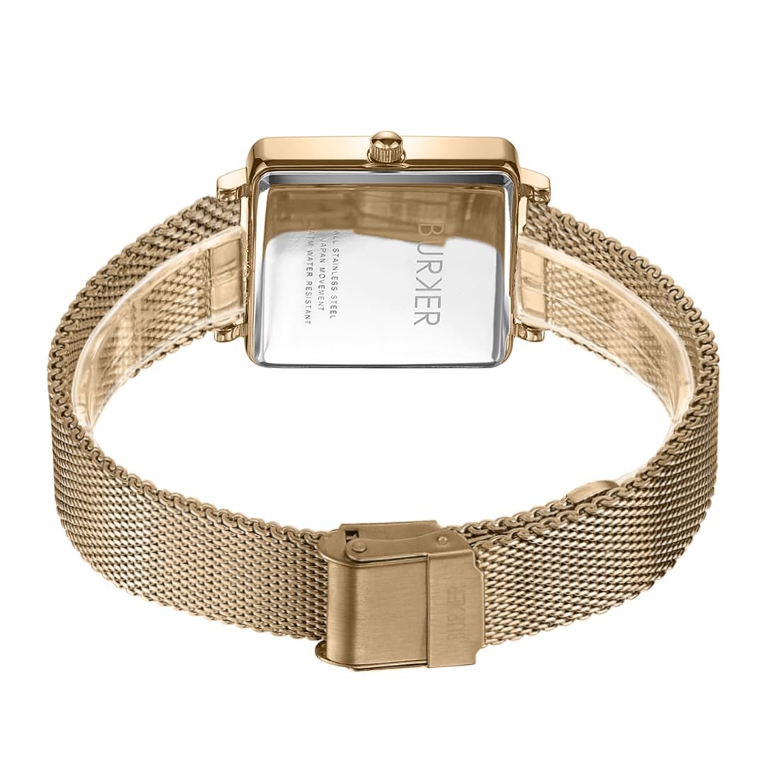 Жіночий годинник BURKER Daisy Квадратний Аналоговий Кварцовий Золотий, фото №3