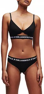 Бюстгальтер KARL LAGERFELD Logo Peephole з логотипом - Фото 1