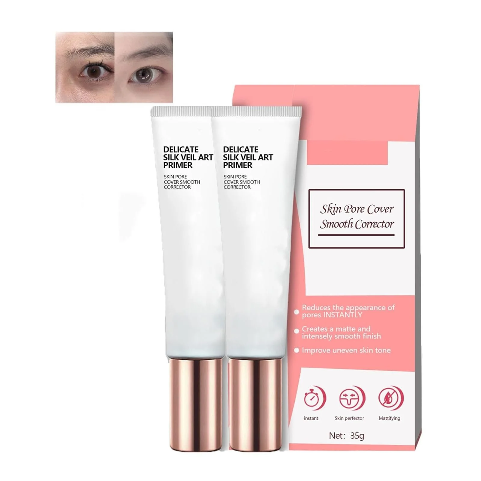 Коректор для шкіри, що покриває пори, гладкий, корегуючий колір, стік-консилер, контроль жирності, фото №1