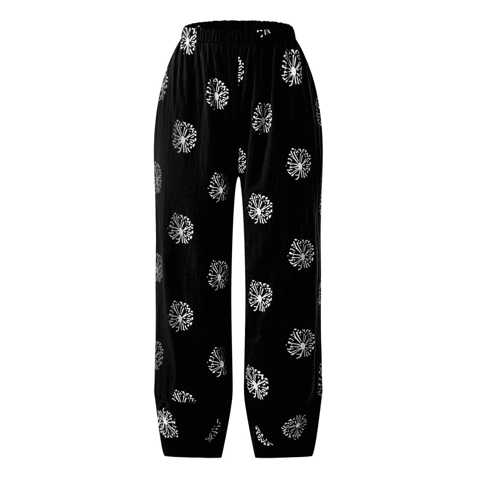 Штани AI Еластичний пояс Квітковий принт Широкі Жіночі, фото №5