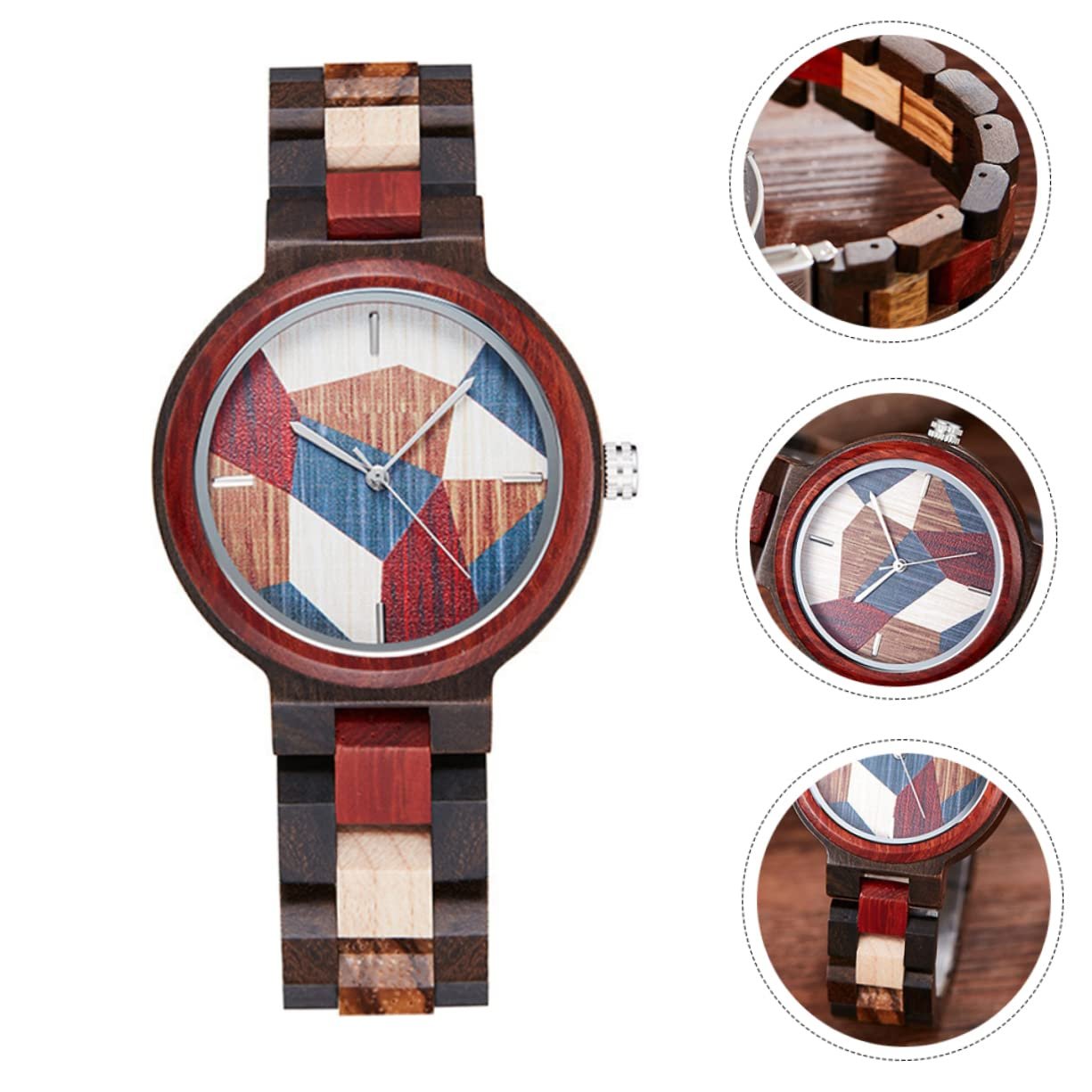Кварцевые часы деревянные LIFKOME Стильный деревянный браслет, фото №4