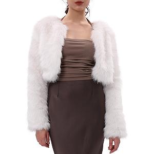 Коротка куртка зі штучного хутра - Фото 1