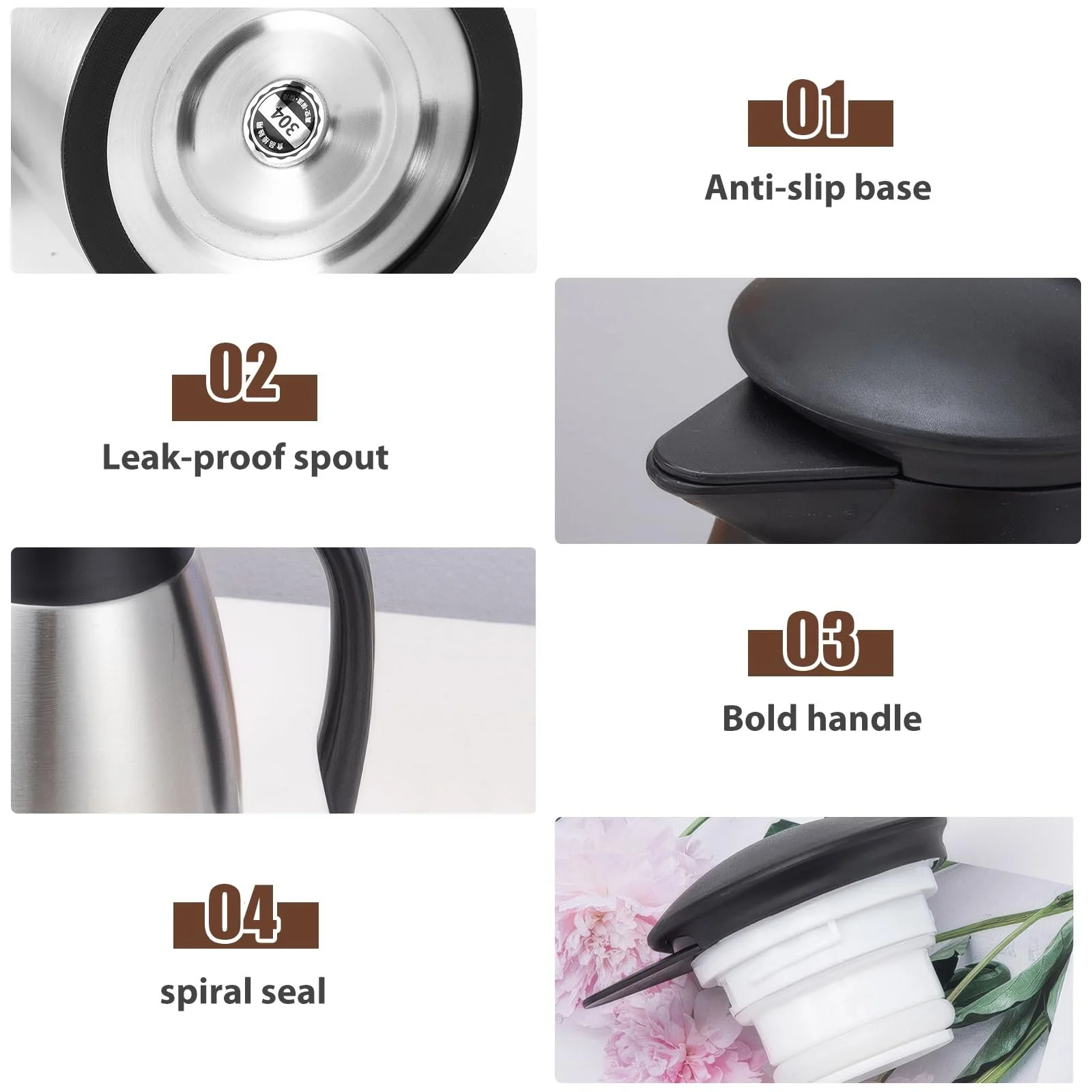 Термос-кавник 2 літри, нержавіюча сталь, з подвійними стінками, термічний кавник з герметичною кришкою, фото №5 Термос-кавник 2 літри, нержавіюча сталь, з подвійними стінками, термічний кавник з герметичною кришкою, фото №5