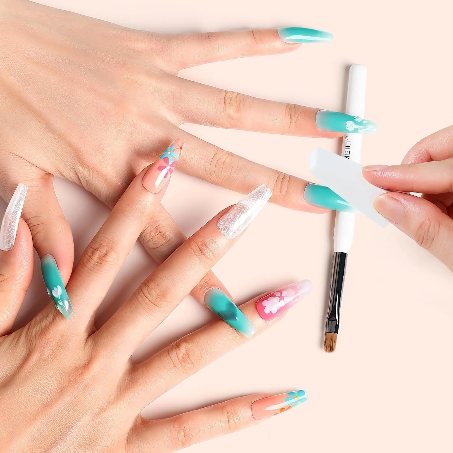 Гель для малювання AIMEILI, 6 кольорів, гель для градієнтного УФ-малювання, набір для омбре-манікюру, фото №6