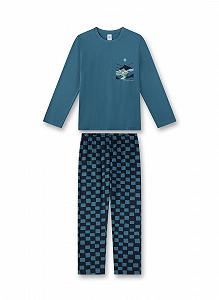 Піжама Sanetta для хлопчиків довга синя - Фото 1