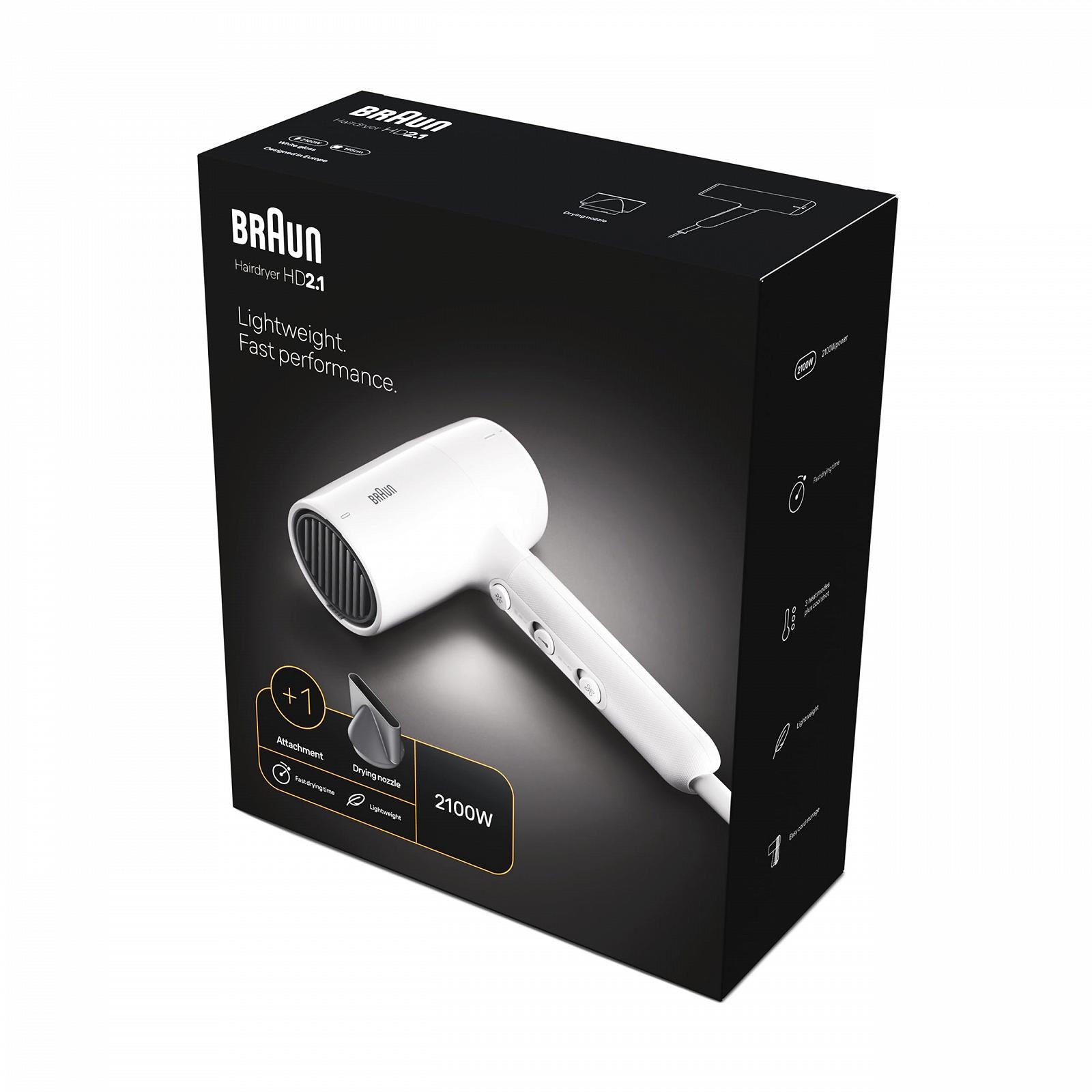 Фен Braun HD2.1 2100 Вт с насадкой белый, фото №11