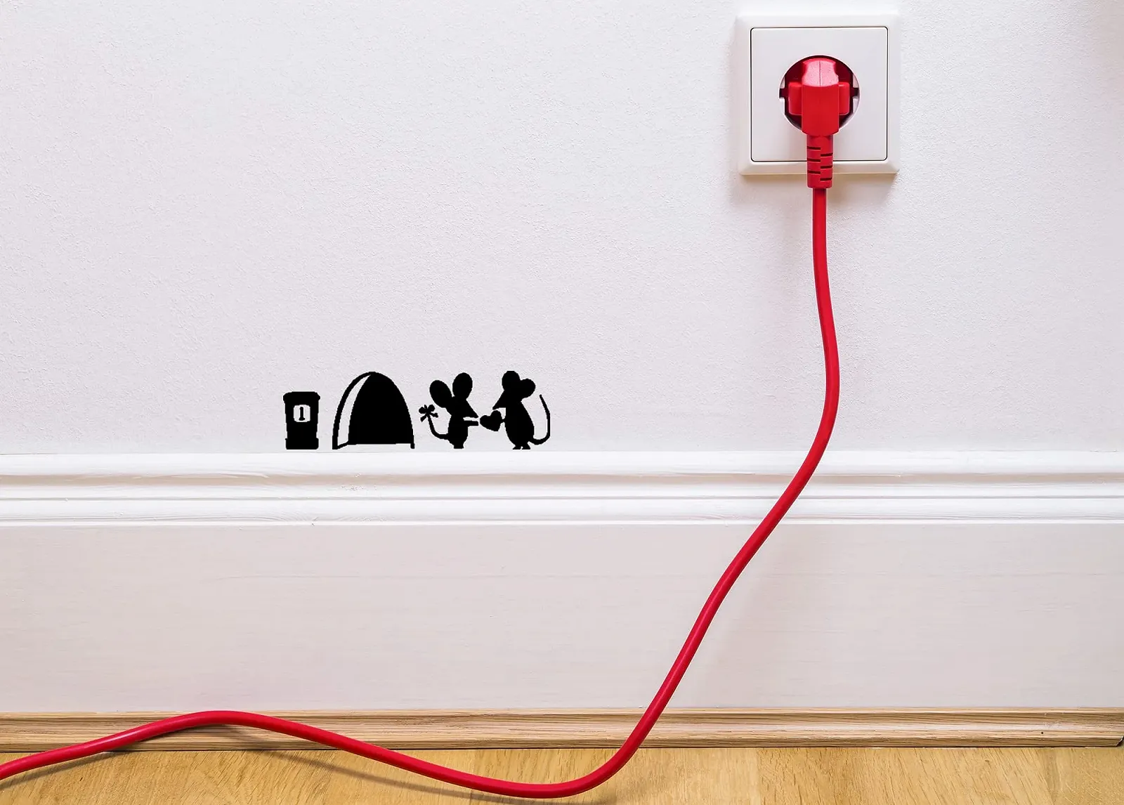 Наклейка на стіну Mouse Hole Rats 18 x 7 см, фото №2