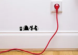 Наклейка на стіну Mouse Hole Rats 18 x 7 см synthetic.ua - Фото 1