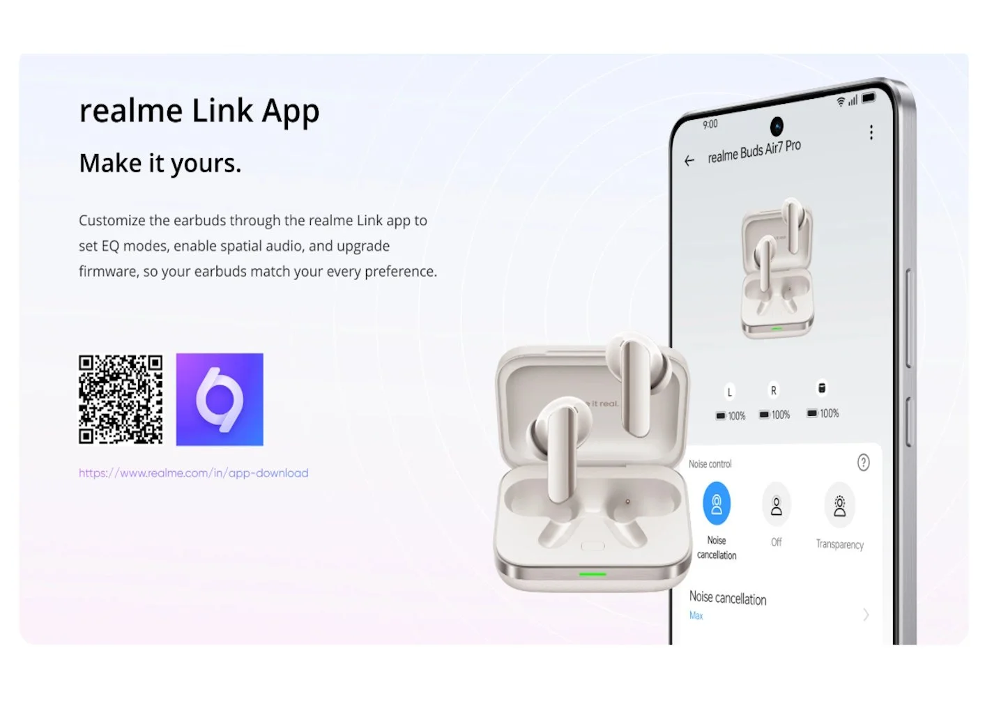 Навушники Realme Buds Air7 Pro Black AI 53dB ANC Dual-dac Driver LHDC 5.0, фото №14 Навушники Realme Buds Air7 Pro Black AI 53dB ANC Dual-dac Driver LHDC 5.0, фото №14