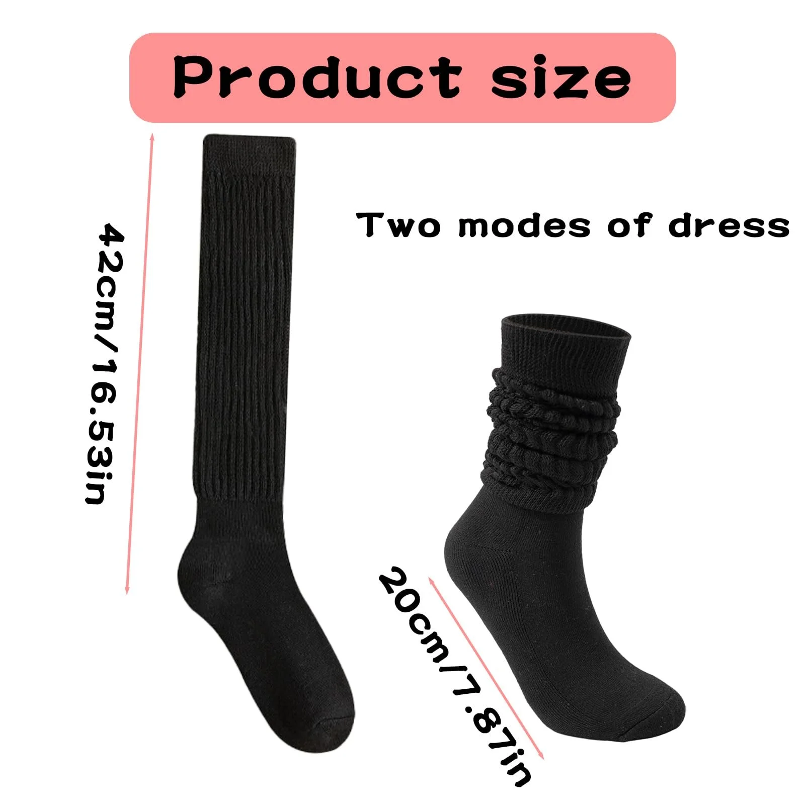 Шкарпетки Slouch для жінок 3 пари, подовжені шкарпетки до колін, фото №2