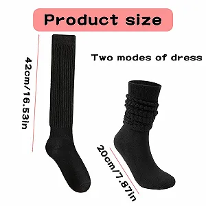 Шкарпетки Slouch для жінок 3 пари, подовжені шкарпетки до колін synthetic.ua - Фото 1