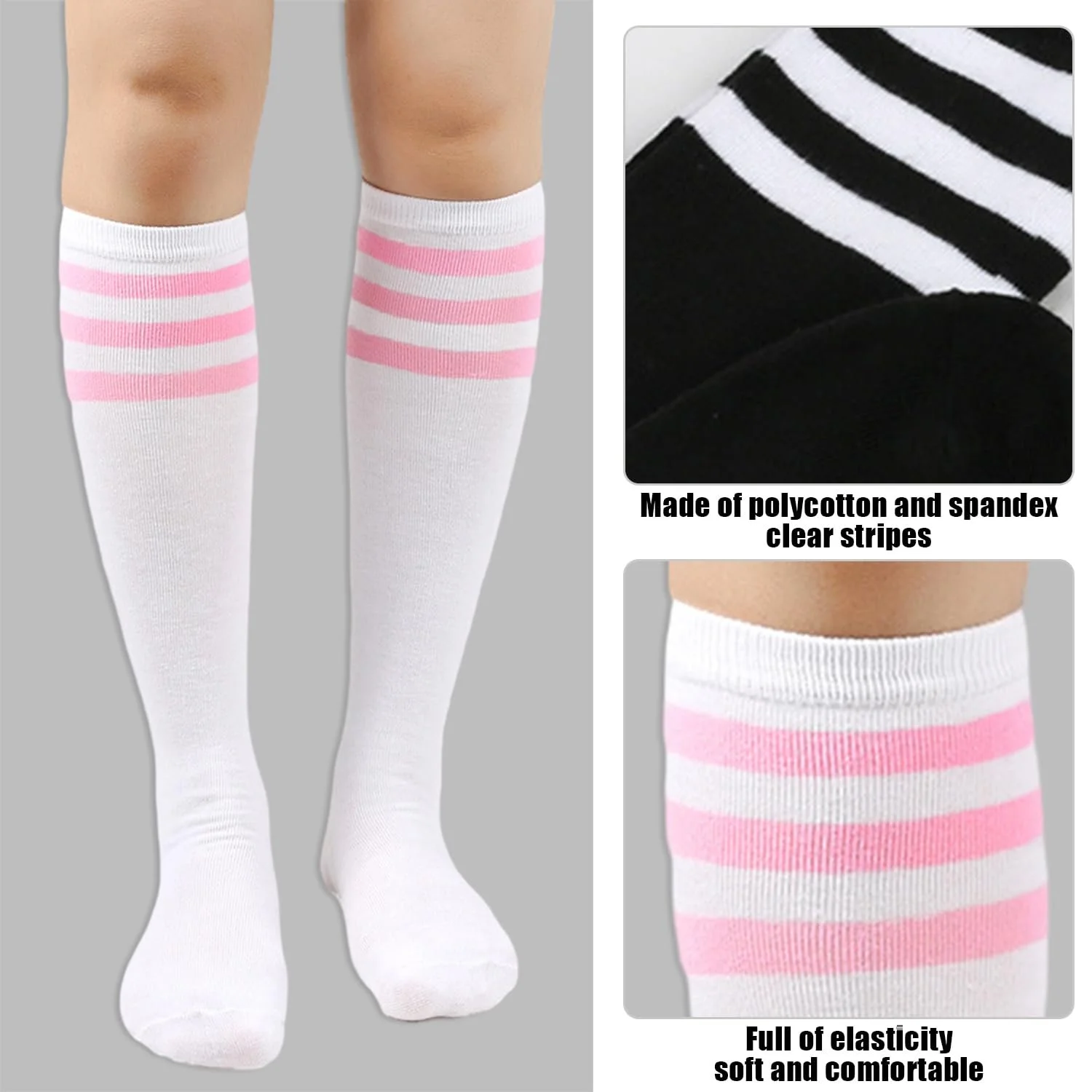 Гольфы в полоску (2 пары) - белый / черный, фото №3 Гольфы в полоску (2 пары) - белый / черный, фото №3