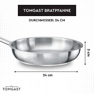 Сковорода TOMGAST Диаметр: 24 см Высота: 5 см Цвет: нержавеющая сталь synthetic.ua - Фото 1