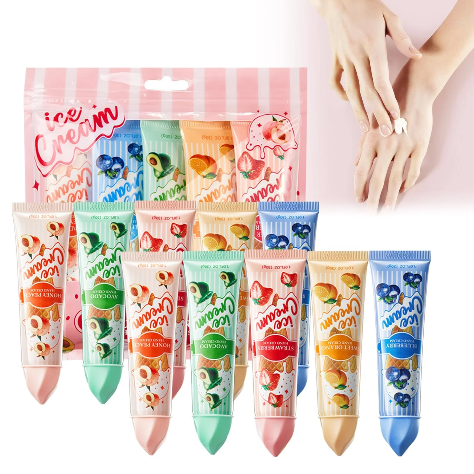 Набор кремов для рук 10 шт, Натуральный фруктовый аромат, Мини-лосьон для рук, Увлажняющий крем для ухода за сухими и потрескавшимися руками, фото №1