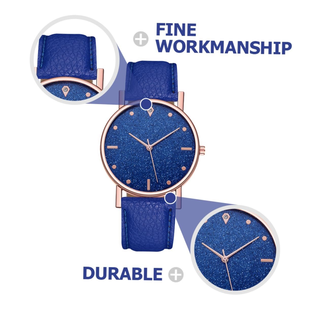 Женские наручные часы Healvian с регулируемым кожаным ремешком, кварцевые часы, точное измерение времени, фото №4