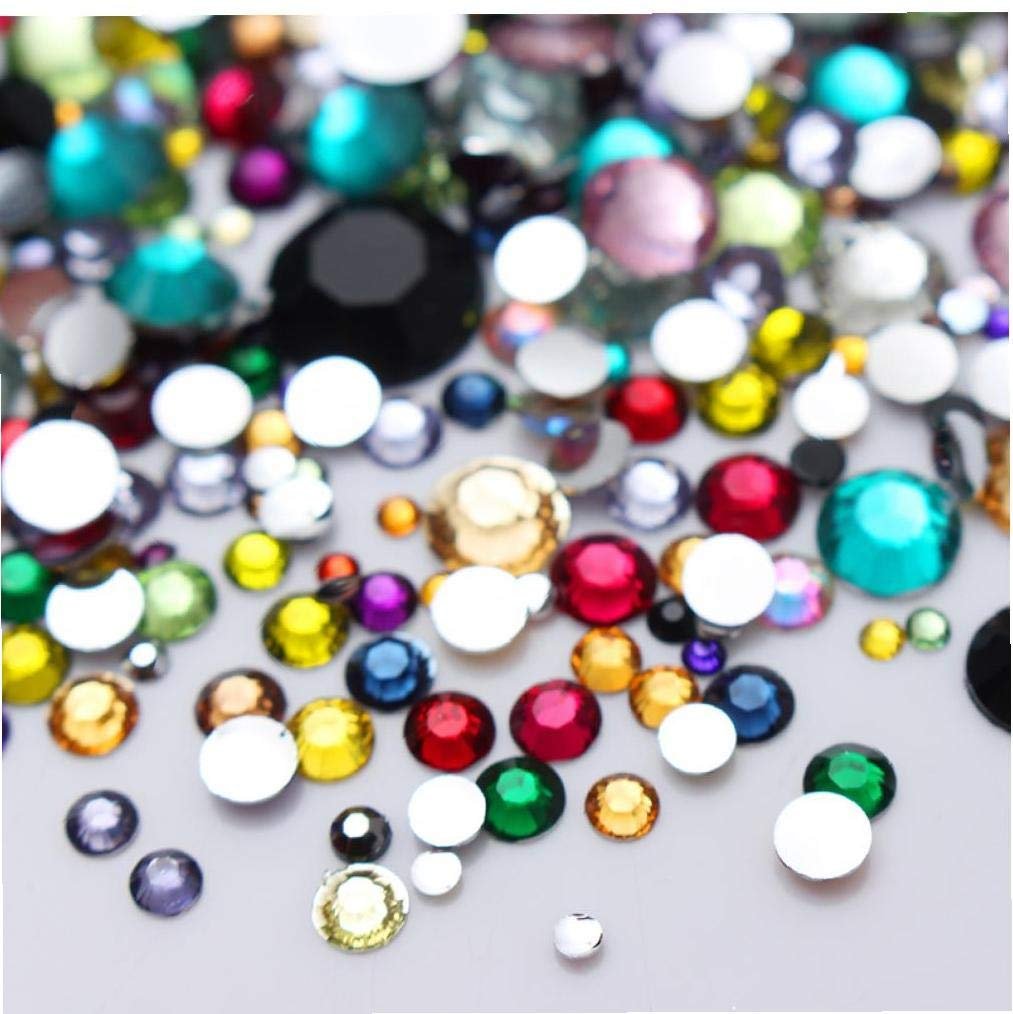 Стразы для ногтей Плоские Разноцветные Кристаллы Смешанный Размер 2000 шт/пакет, фото №6
