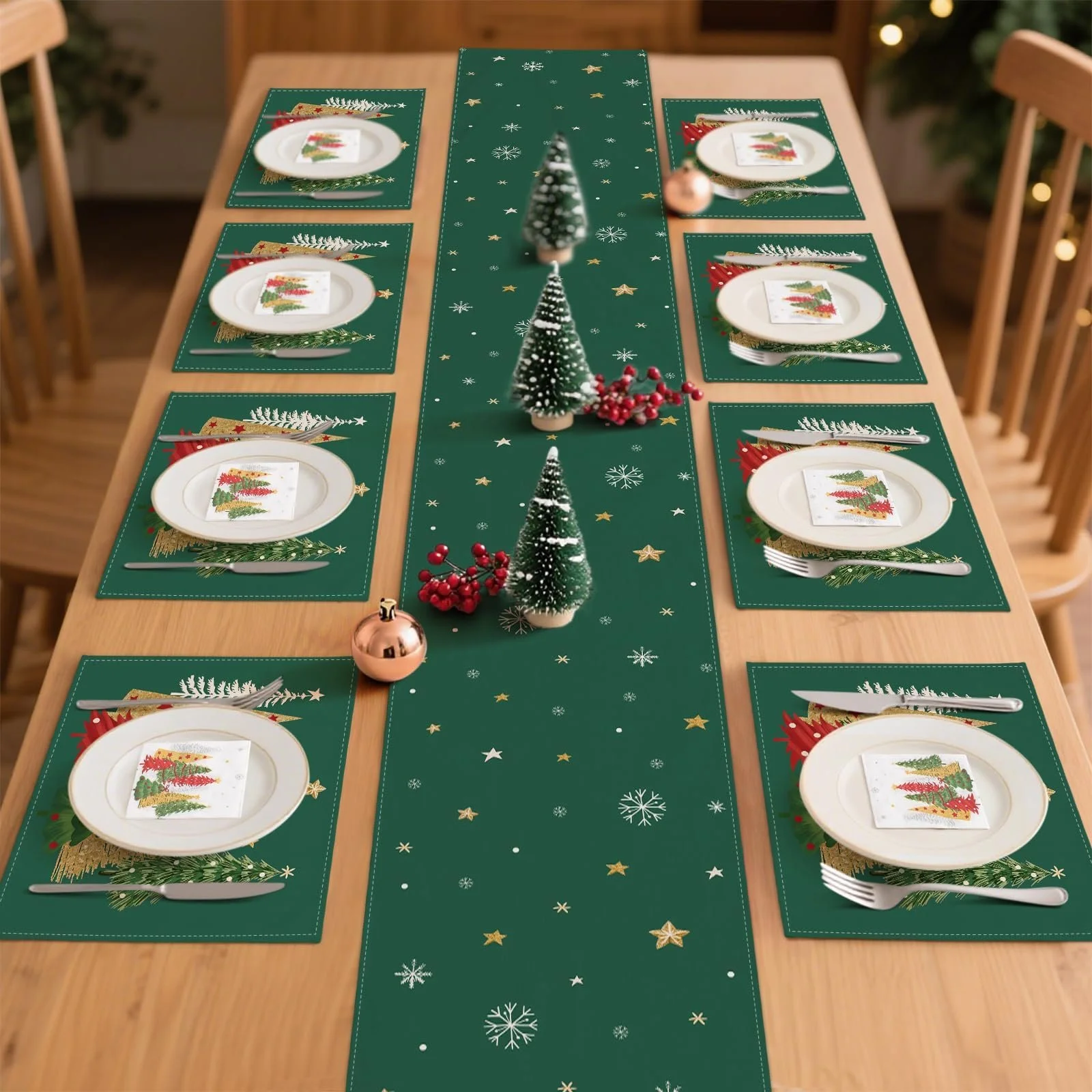 Набір для декору столу ZWJD Christmas Green 40 x 140 см, фото №6 Набір для декору столу ZWJD Christmas Green 40 x 140 см, фото №6