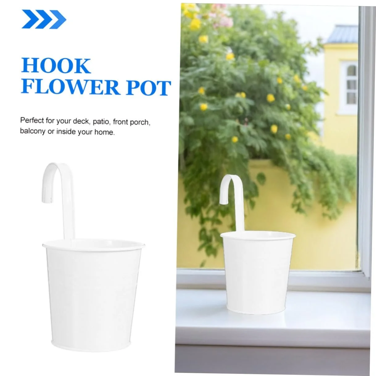 Квіткові горщики PartyKindom Набір з 4 підвісних відер зі знімними гачками Залізо, фото №8 Квіткові горщики PartyKindom Набір з 4 підвісних відер зі знімними гачками Залізо, фото №8