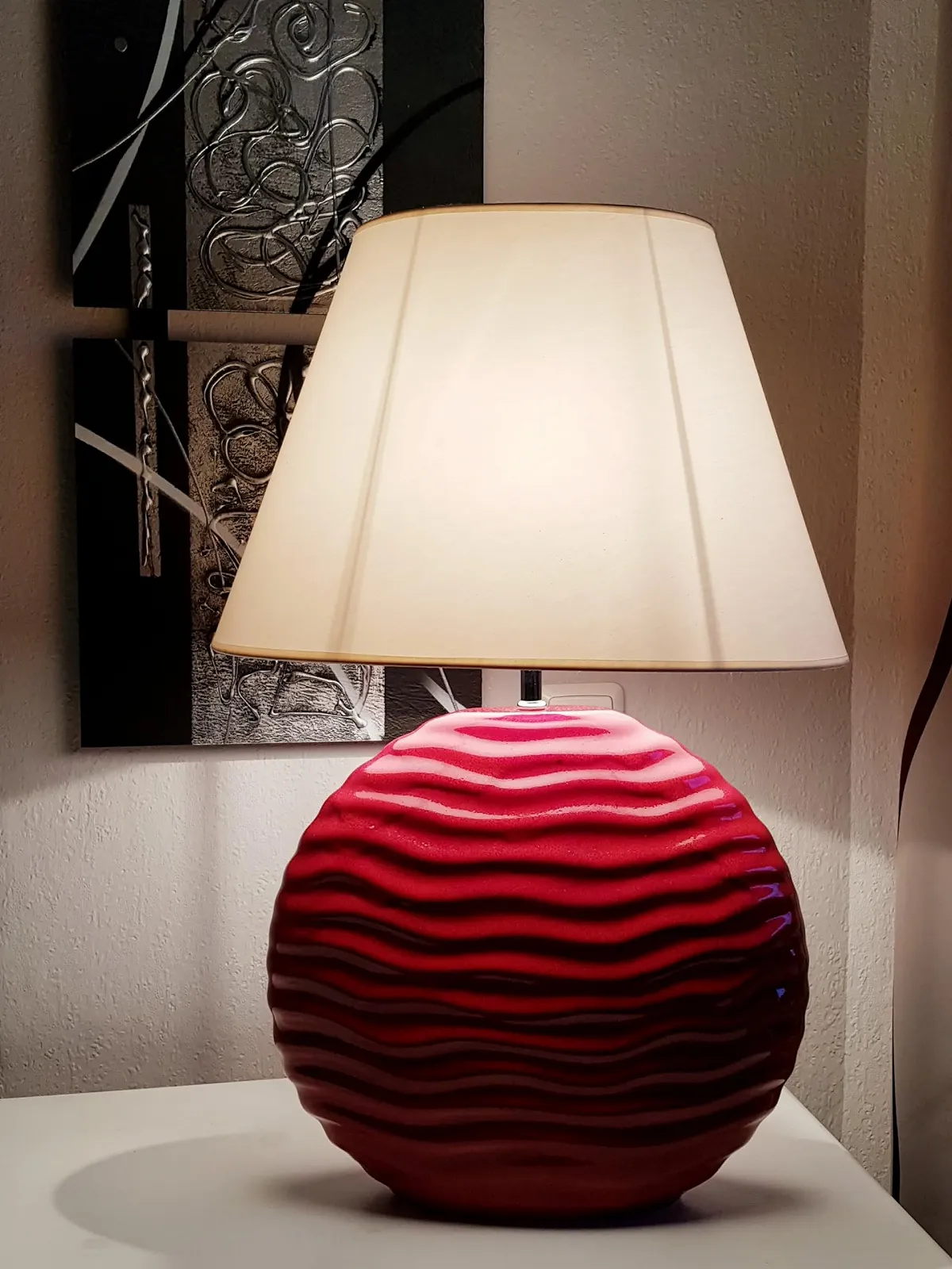 Настільна лампа Generisch Elita Red Glaze Champagne керамічна, фото №1