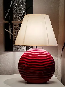 Настільна лампа Generisch Elita Red Glaze Champagne керамічна - Фото 1