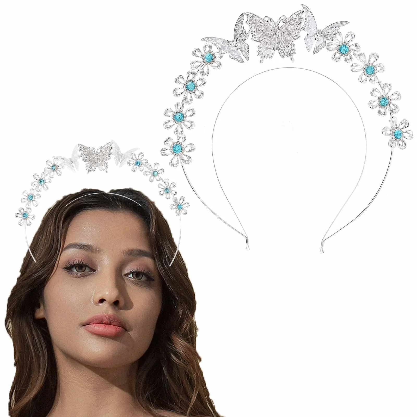 Обруч Серебряное сияние Хрустальный, фото №1