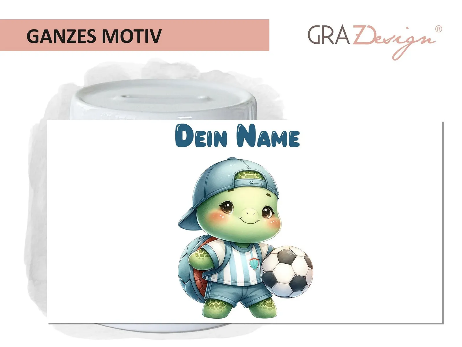 Скарбничка GRAZDesign Футбольна тварина Черепаха керамічна багаторазова, фото №2