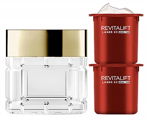 Набір змінних блоків антивікового денного крему L'Oréal Paris RevitaLift Laser X3 2 x 50 мл - Фото 1