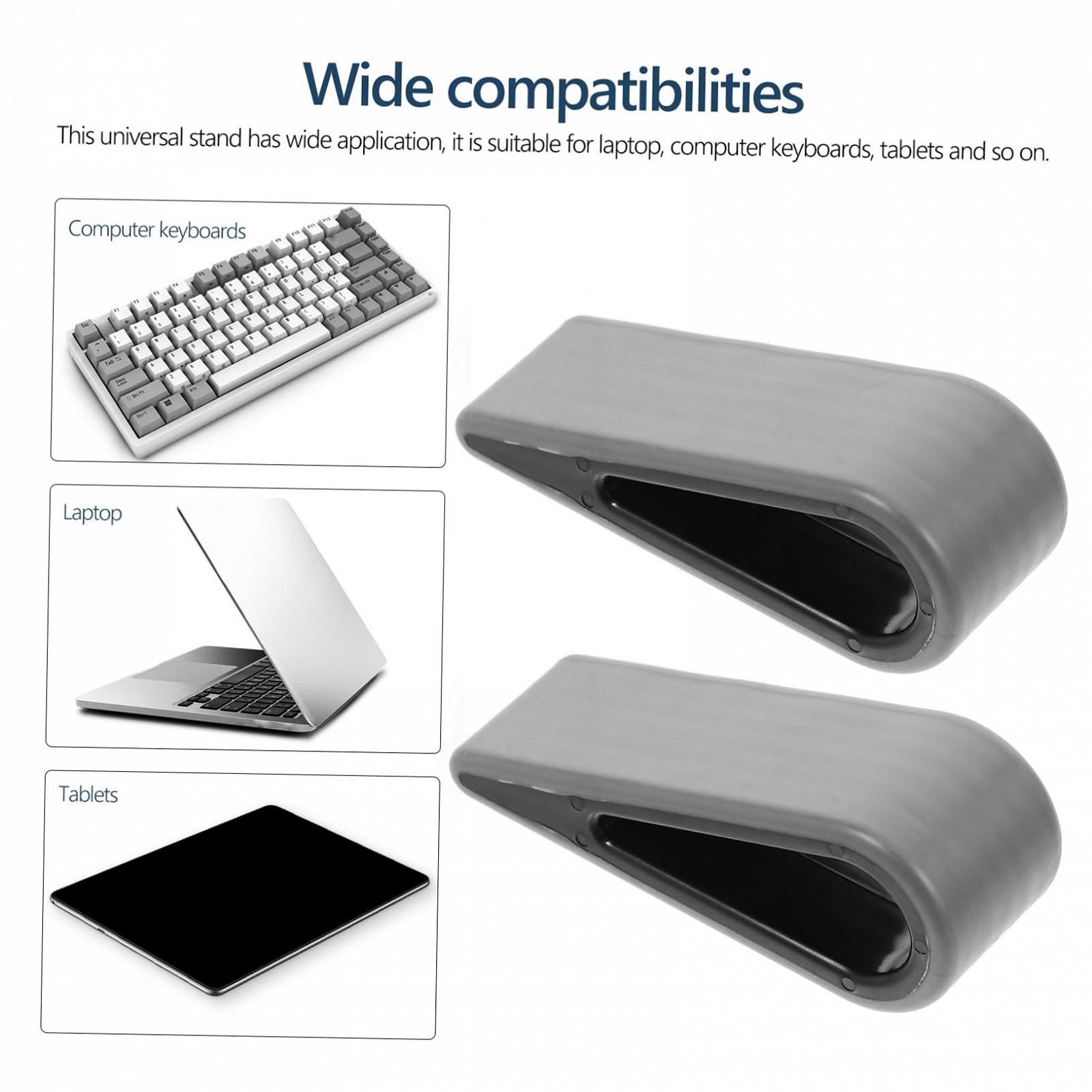 Підставка для ноутбука SHOWERORO Силіконова Легка Регульована Чорна (2 шт.), фото №8