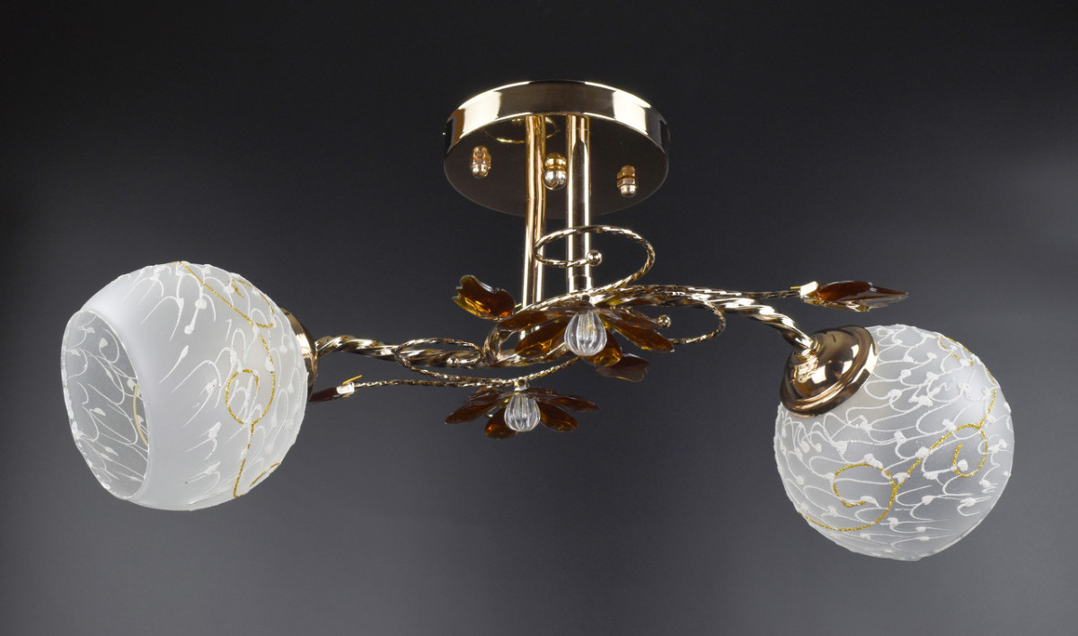 Люстра потолочная на 2 лампочки 4106/2-brown Коричневый 22х27х47 см, фото №2