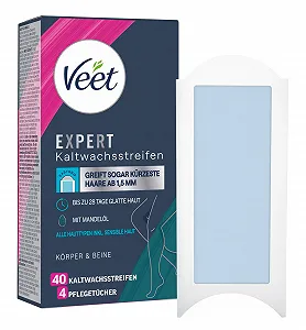 Полоски восковые Veet Expert Body & Legs для чувствительной кожи 40 шт (20 двойных смужек) - Фото 1