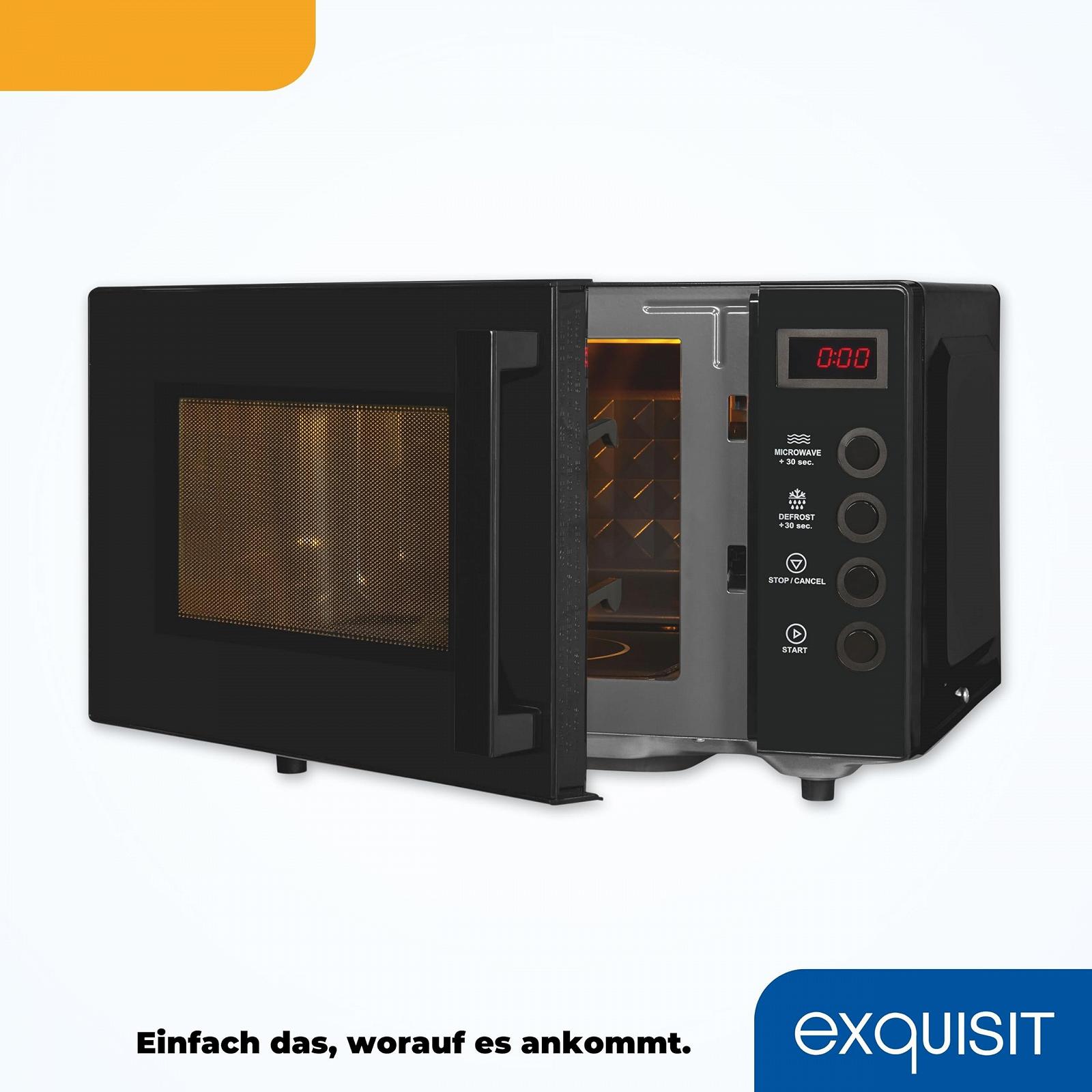 Мікрохвильова піч Exquisit MW7020-F-030DI 700 W 20 L 5 рівнів потужності Black, фото №5 Мікрохвильова піч Exquisit MW7020-F-030DI 700 W 20 L 5 рівнів потужності Black, фото №5