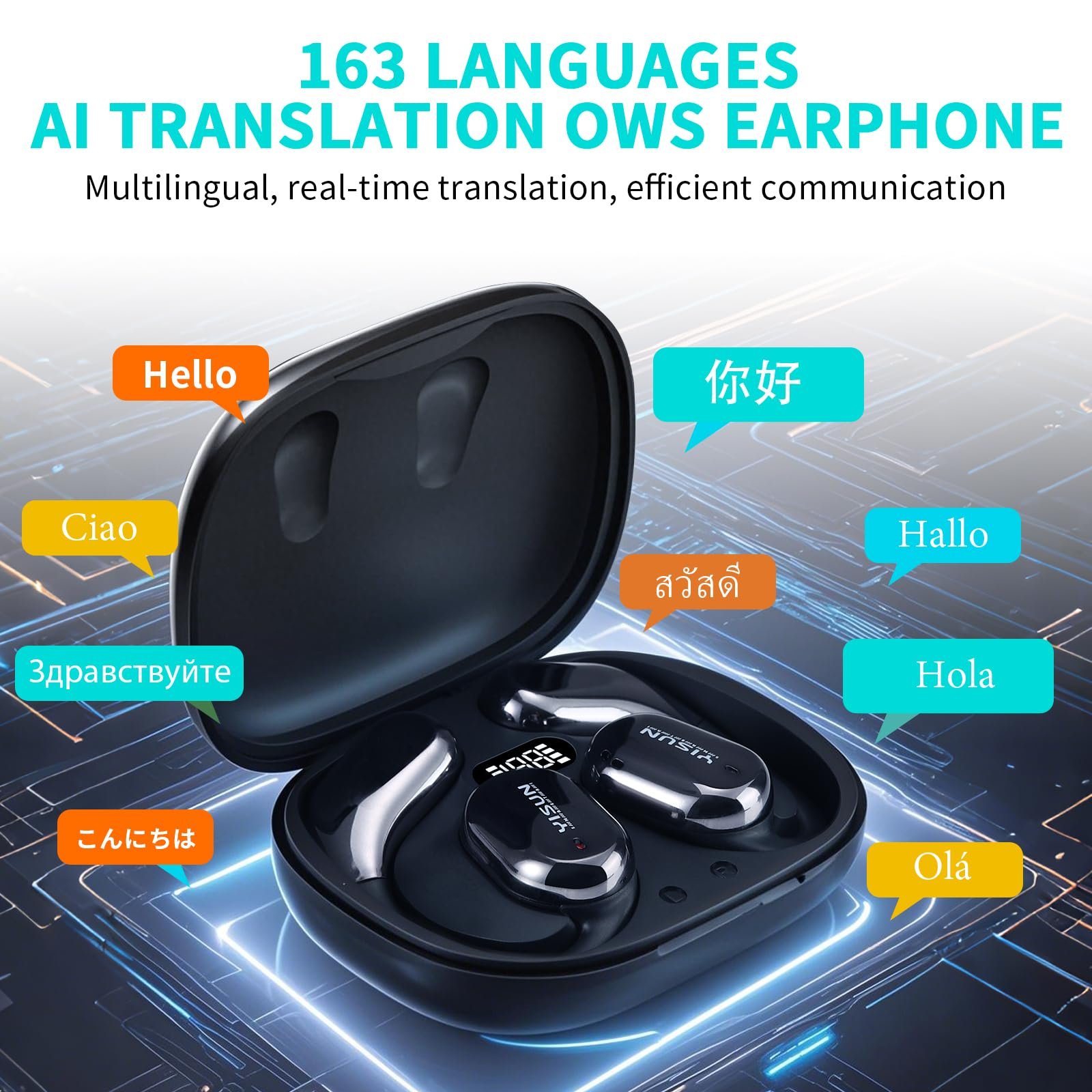 Навушники-перекладач YISUN AI, 5-в-1, на 163 мови 5 режимів перекладу, фото №2