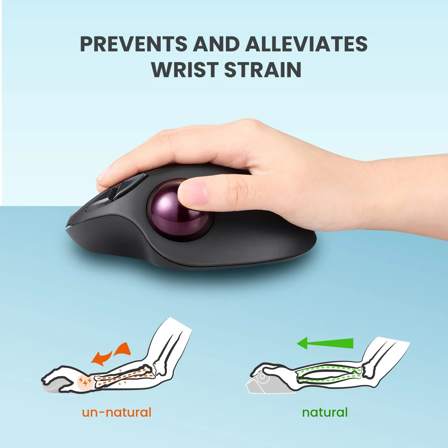 Мышь Perixx PERIMICE-717 D Funk-Trackball Лазерная Эргономичная, с интегрированным трекболом, черная, фото №3