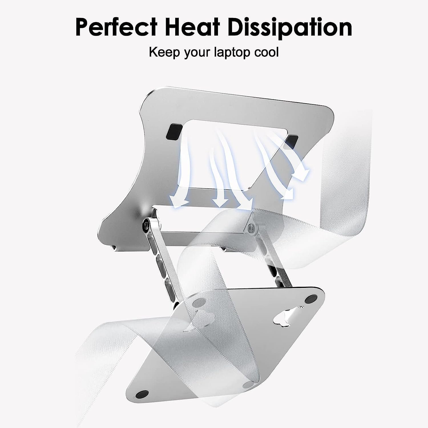 Підставка для ноутбука регульована по висоті, ергономічна для комп'ютера, портативна алюмінієва MacBook Air Pro, для всіх ноутбуків 10-17 дюймів, срібляста, фото №4