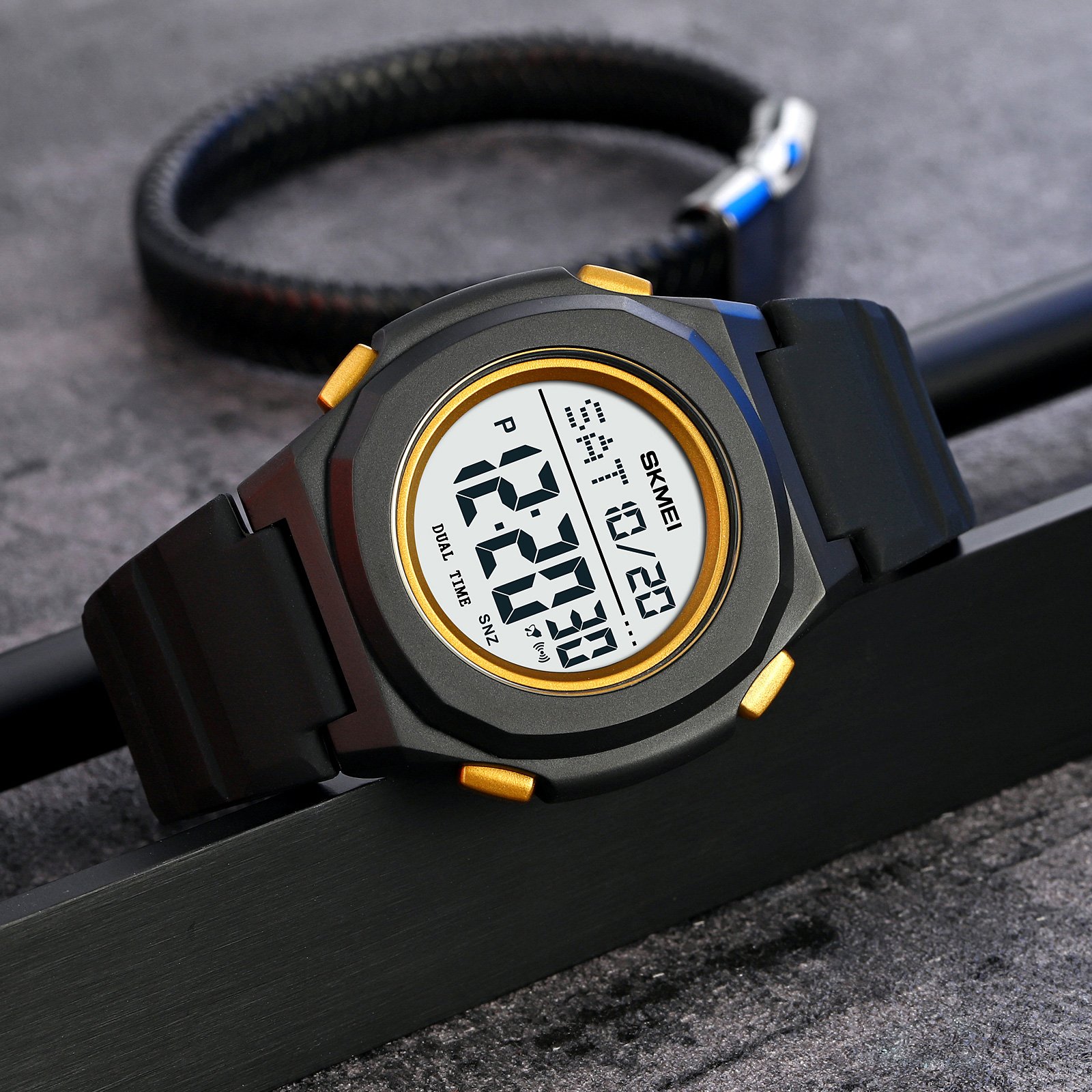 Годинник Skmei 2023 Black-Gold White, фото №4